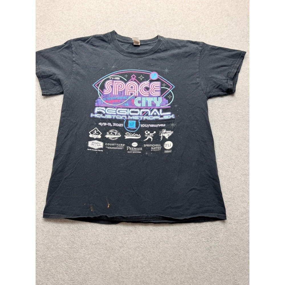 Gildan Space City Regional Houston Metroplex 2021 Graphic T-Shirt Black Medium